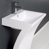 Fresca FVN5024WH Fresca Quadro 23" White Pedestal Sink w/ Medicine Cabinet - Modern Bathroom Vanity