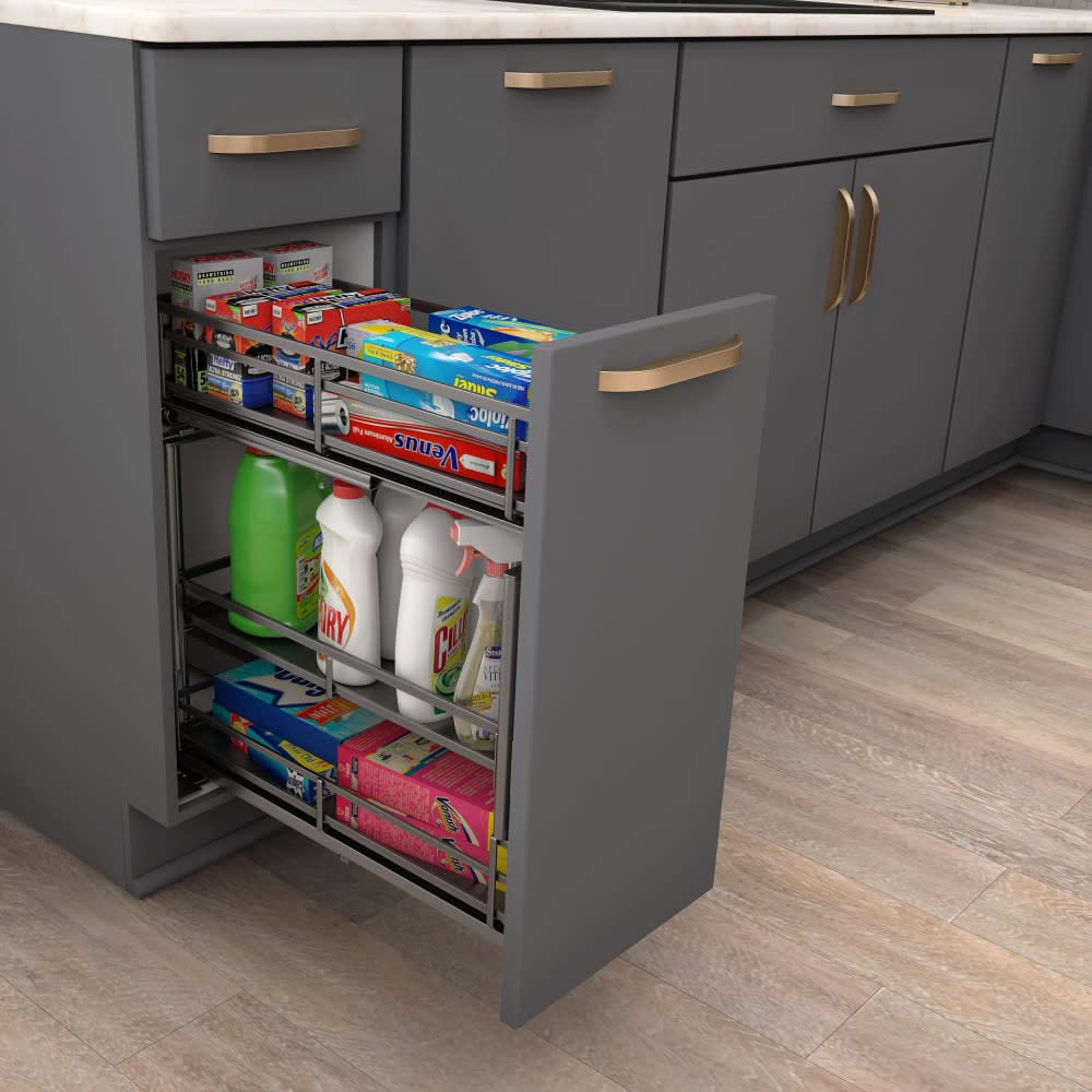 Hardware Resources SWS-DBPO5BN 5" Black Nickel STORAGE WITH STYLE® Metal "No Wiggle" Under Drawer Base Pullout, Preassembled with Soft-close Slides