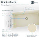R3-1006-ECR-ST-CGS Ecru Single Bowl Undermount Quartz Granite Kitchen Sink with Grid and Matching Colored Strainer