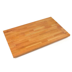John Boos CHYKCT2425-O Finger Jointed Cherry Wood Rails Kitchen Island Butcher Block Cutting Board Counter Top with Oil Finish, 24" x 25" 1.5"