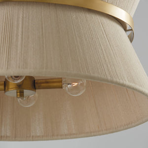 Capital Lighting 341281NP Cecilia 8 Light Pendant Bleached Natural Rope and Patinaed Brass
