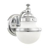 Livex 5711-05 Transitional One Light Bath Vanity from Oldwick Collection Finish, Polished Chrome