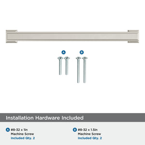 Amerock Cabinet Pull Satin Nickel 7-9/16 inch (192 mm) Center-to-Center Appoint 1 Pack Drawer Pull Cabinet Handle Cabinet Hardware