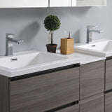 Fresca FCB93-241224GR-D-I Fresca Lazzaro 60" Gray Free Standing Double Sink Modern Bathroom Cabinet w/ Integrated Sinks