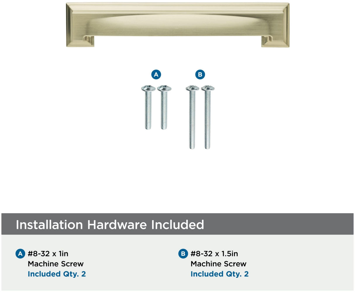 Amerock Cabinet Cup Pull Satin Nickel 5-1/16 inch & 6-5/16 inch (128 mm & 160 mm) Center-to-Center Appoint 1 Pack Drawer Pull Cabinet Handle Cabinet Hardware