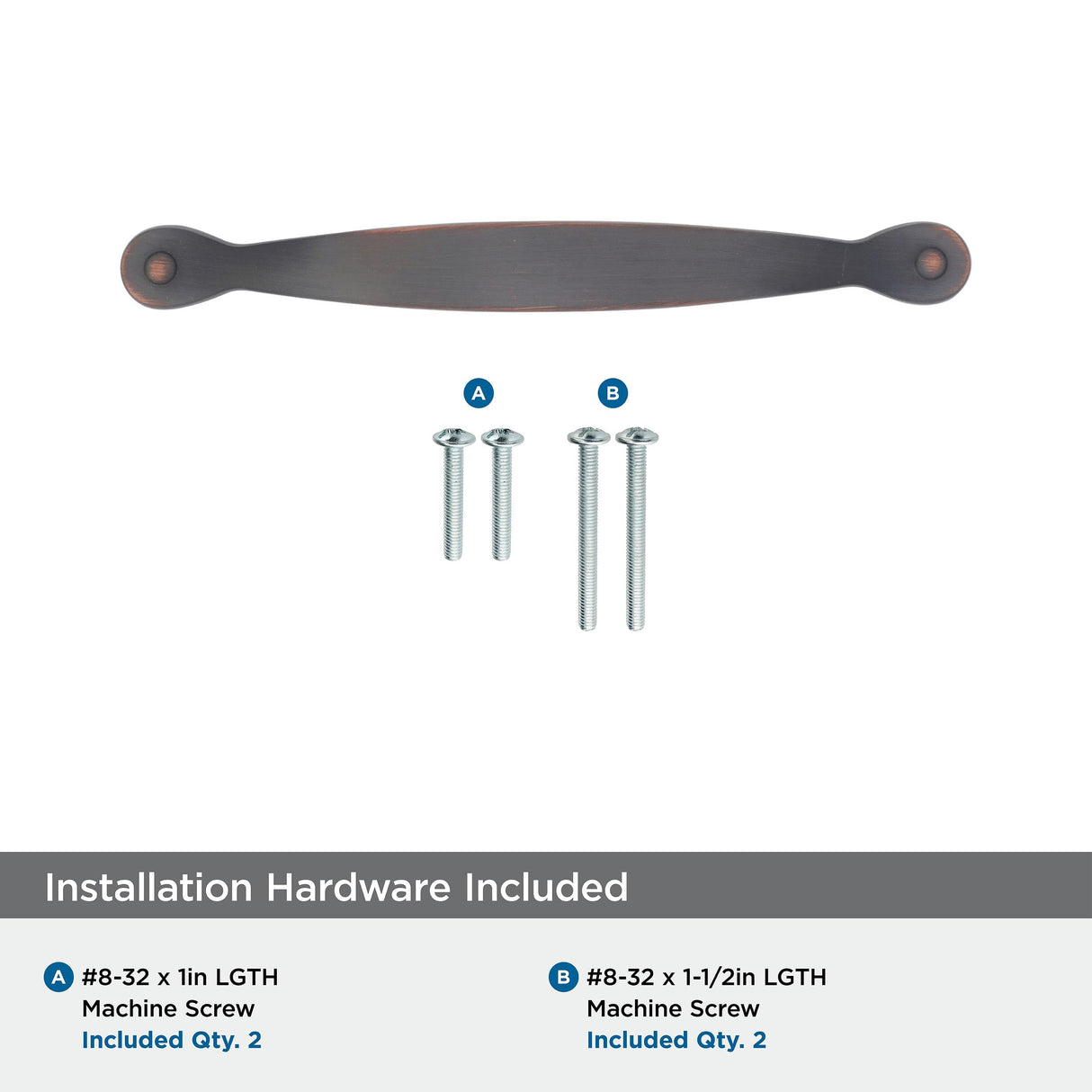 Amerock Cabinet Pull Oil Rubbed Bronze 3-3/4 inch (96 mm) Center to Center Inspirations 1 Pack Drawer Pull Drawer Handle Cabinet Hardware