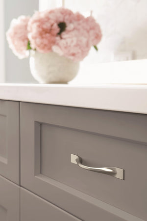 Amerock Cabinet Pull Satin Nickel 3-3/4 inch (96 mm) Center-to-Center Uprise 1 Pack Drawer Pull Cabinet Handle Cabinet Hardware