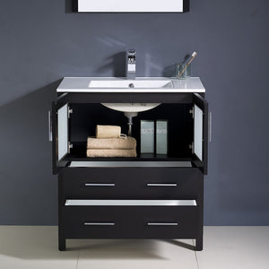 Fresca FVN6230ES-UNS Fresca Torino 30" Espresso Modern Bathroom Vanity w/ Integrated Sink