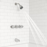 3-Handle Tub & Shower Faucet with Metal Knob Handles