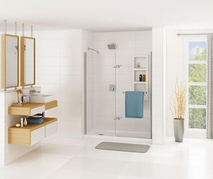 MAAX 420006-501-001-102 B3Square 6036 Acrylic Alcove Shower Base in White with Center Drain