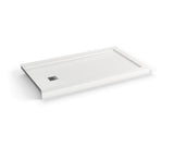 MAAX 420035-542-001-100 B3Square 6034 Acrylic Corner Left Shower Base in White with Anti-slip Bottom with Left-Hand Drain