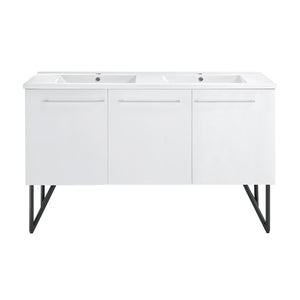 Annecy 60" Freestanding Bathroom Vanity in White with Sink Top