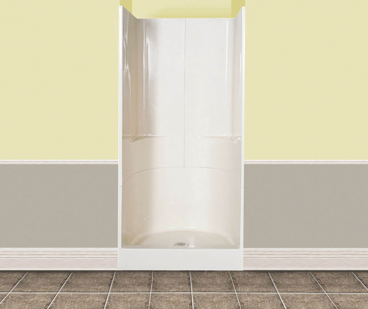 MAAX 103007-000-015 36SKD 36 x 35 AcrylX Alcove Center Drain Three-Piece Shower in Black