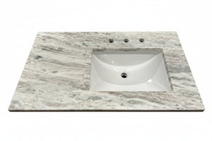 36" Cab-Tec Shaker Carmel with Fantasy Brown Top