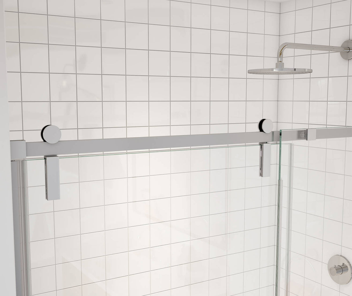 MAAX 137680-900-084-000 Outback 43 ¼ - 46 ½ x 70 ½ in. 8mm Sliding Shower Door for Alcove Installation with Clear glass in Chrome