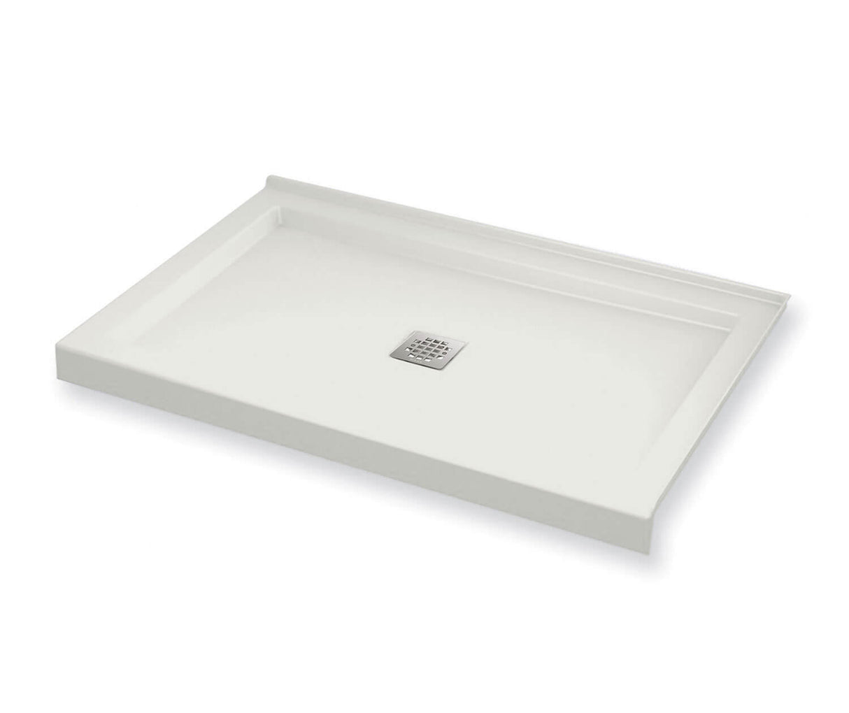 MAAX 420001-503-001-100 B3Square 4832 Acrylic Corner Right Shower Base in White with Center Drain