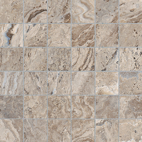 Anatolia Tile 2X2 Antico Matte Walnut 36 Piece Porcelain Mosaics. 1 Sheet = .97 Sq. Ft. 4501-0011-0 (63-466) Walnut 2x2 - premium natural stone mosaic tile from Anatolia Tile, available at PoshHaus showroom in Keene, NH