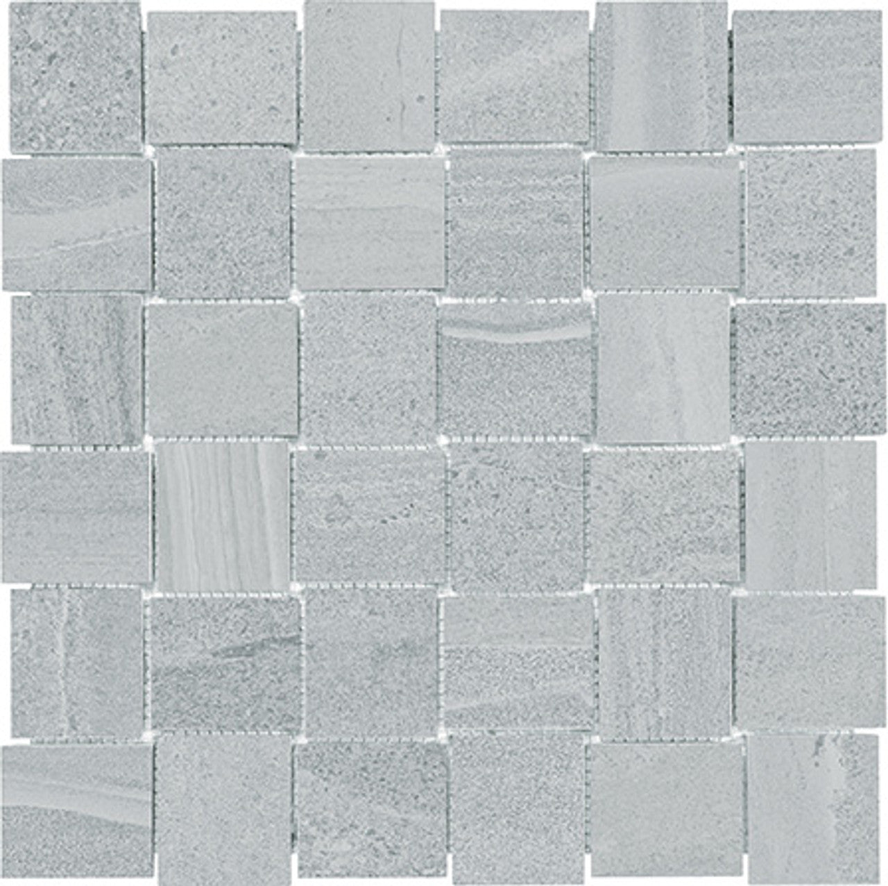 Anatolia Tile 2X2 Basketweave Davenport Ice Matte Porcelain Mosaics. 1 Sheet = .97 Sq. Ft. 4501-0080-0 (63-576) Ice Basketweave 2x2 - premium natural stone mosaic tile from Anatolia Tile, available at PoshHaus showroom in Keene, NH