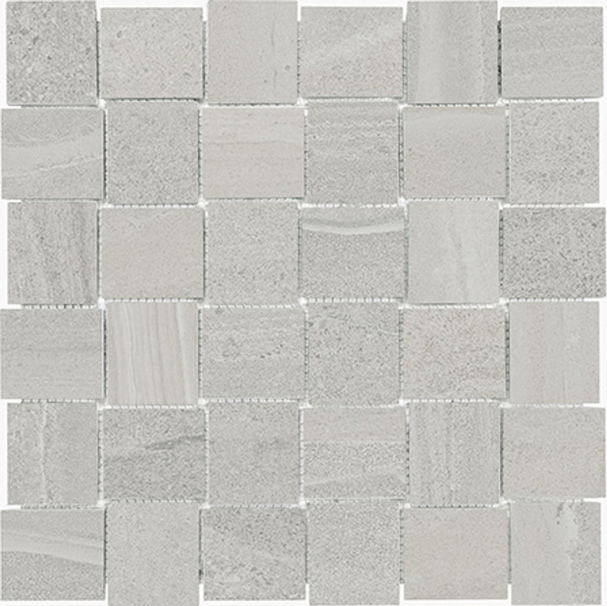 Anatolia Tile 2X2 Basketweave Davenport Ash Matte Porcelain Mosaics. 1 Sheet = .97 Sq. Ft. 4501-0078-0 (63-577) Ash Basketweave 2x2 - premium natural stone mosaic tile from Anatolia Tile, available at PoshHaus showroom in Keene, NH
