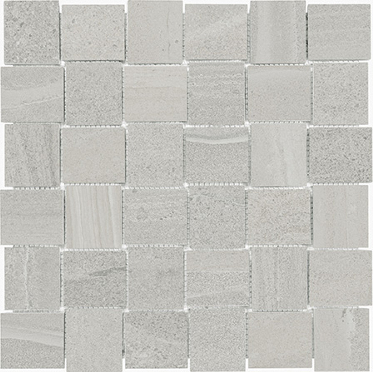 Anatolia Tile 2X2 Basketweave Davenport Ash Matte Porcelain Mosaics. 1 Sheet = .97 Sq. Ft. 4501-0078-0 (63-577) Ash Basketweave 2x2 - premium natural stone mosaic tile from Anatolia Tile, available at PoshHaus showroom in Keene, NH