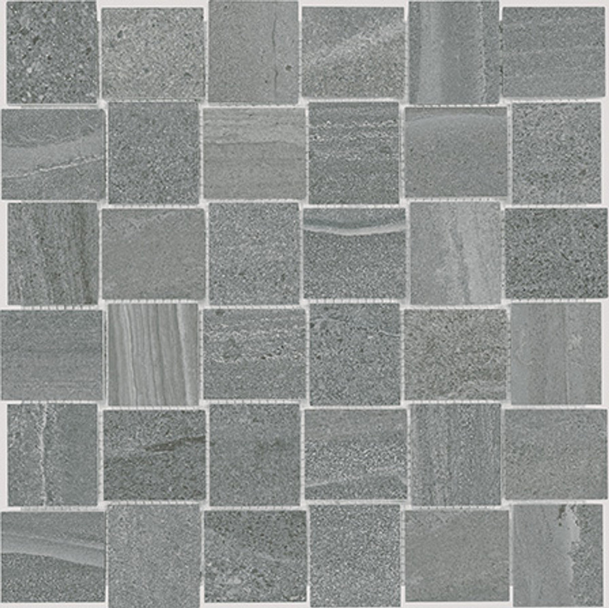 Anatolia Tile 2X2 Basketweave Davenport Mica Matte Porcelain Mosaics. 1 Sheet = .97 Sq. Ft. 4501-0081-0 (63-579) Mica Basketweave 2x2 - premium natural stone mosaic tile from Anatolia Tile, available at PoshHaus showroom in Keene, NH
