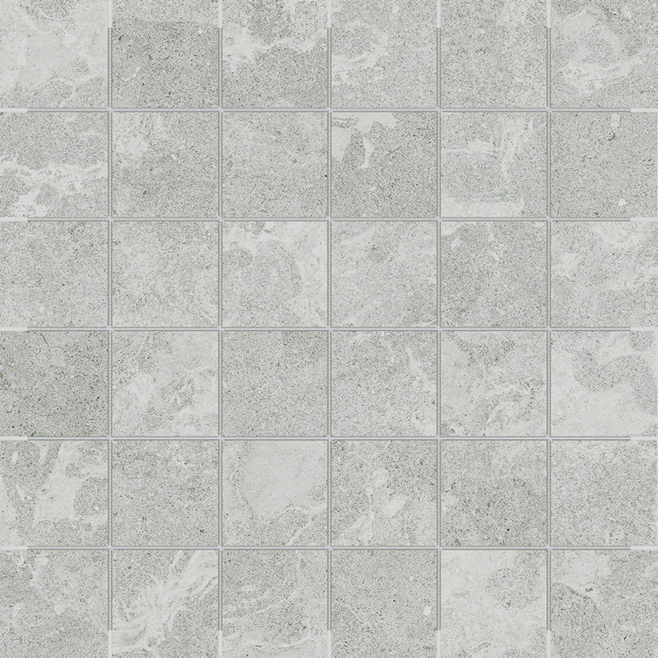 Anatolia Tile 2X2 Veneta Grigio Matte 36 Piece Porcelain Mosaics. 1 Sheet = .96 Sq. Ft. 4501-0299-0 (63-586) Grigio 2x2 - premium natural stone mosaic tile from Anatolia Tile, available at PoshHaus showroom in Keene, NH