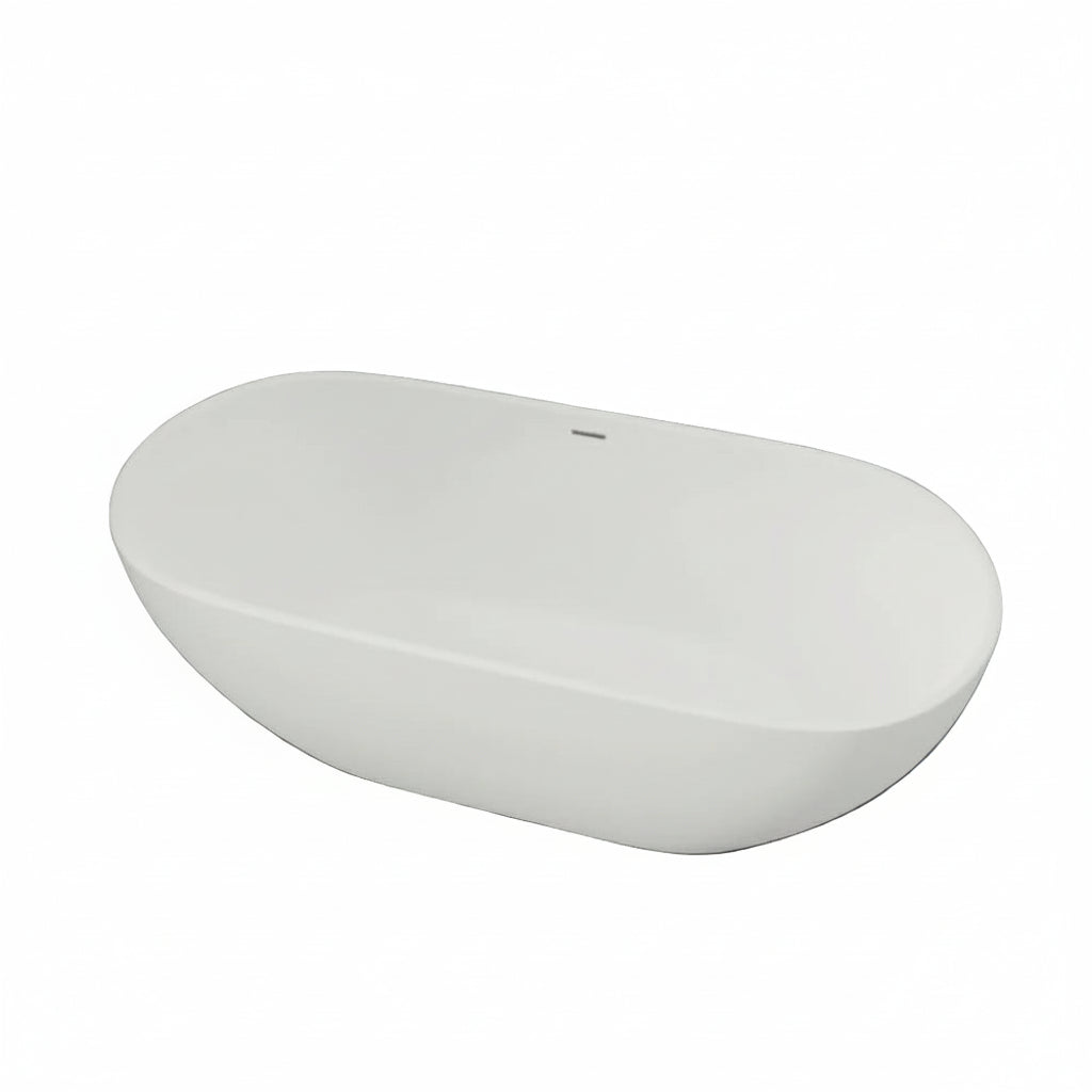 Jasper 63" Solid Surface Stone Resin Freestanding Tub – New England Home Goods