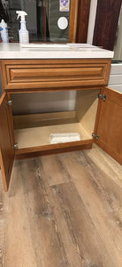 30” Solid Wood Vanity Base with White Quartz Top