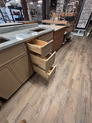 60” Cab-Tec Double Oslo Oak Vanity W/ 62” Audacia Top