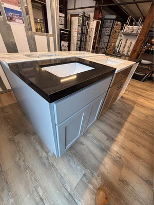 30” Gray Vanity w/ Black Granite Top