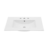 30" 3-Hole Widespread Vanity Sink Top in Glossy White
