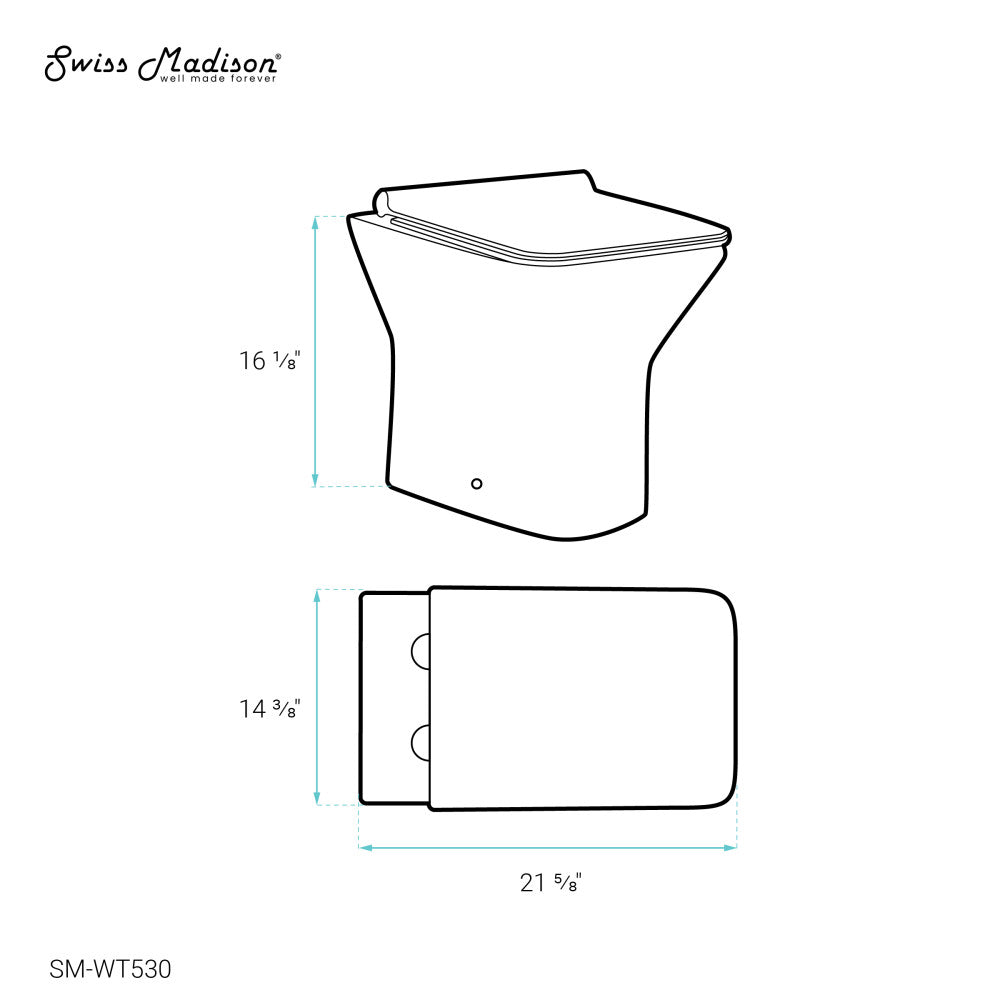 Carre Back-To-Wall Square Toilet Bowl