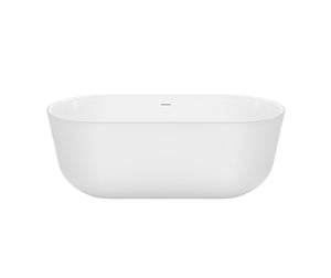 MAAX 107512-000-001-000 Malindi 67 x 30 Acrylic Freestanding Oval Center Drain Bathtub in White