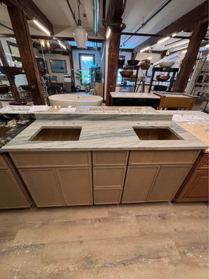 60” Cab-Tec Double Oslo Oak Vanity W/ 62” Audacia Top