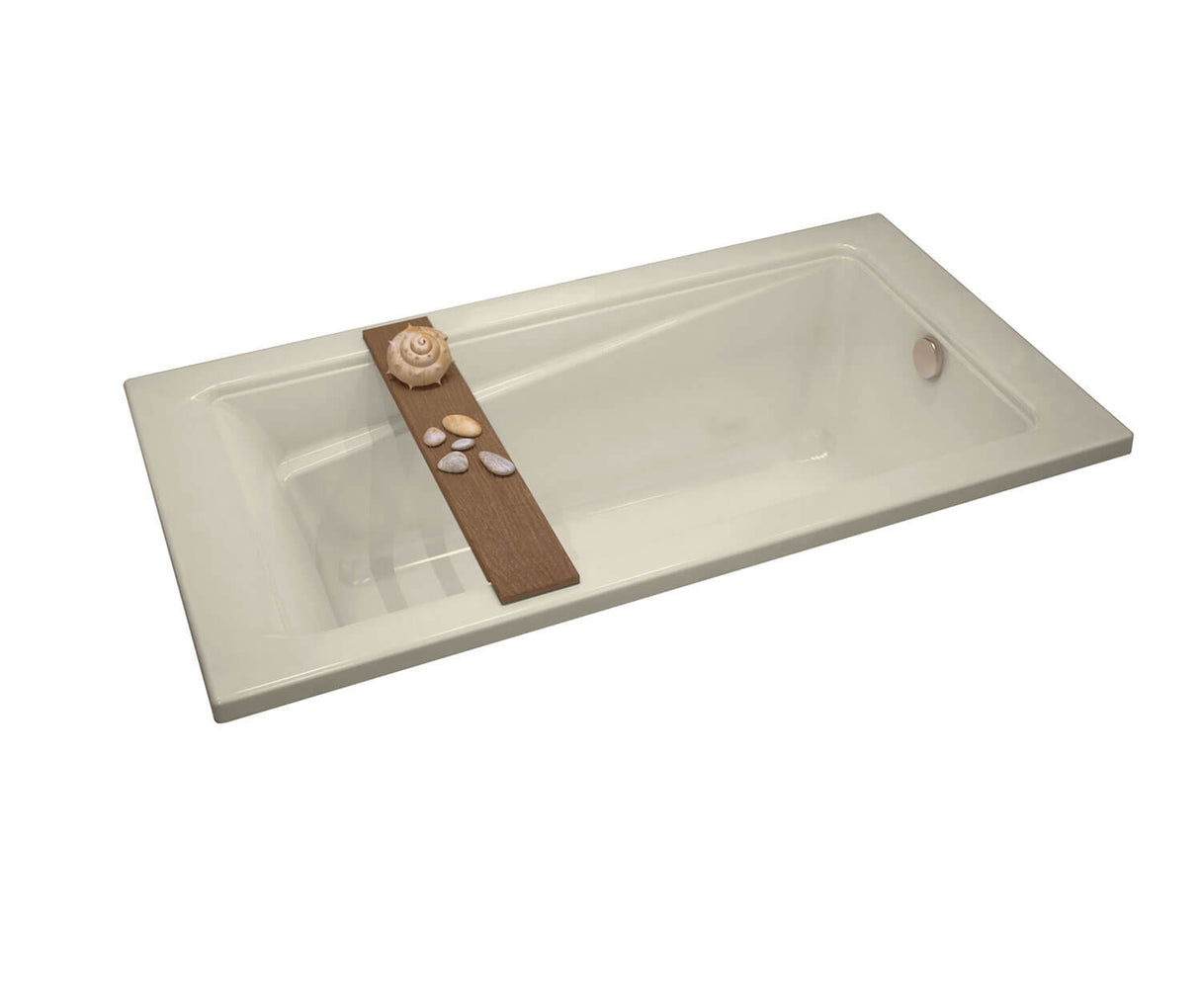 MAAX 106185-003-004-000 Exhibit 7242 Acrylic Drop-in End Drain Whirlpool Bathtub in Bone