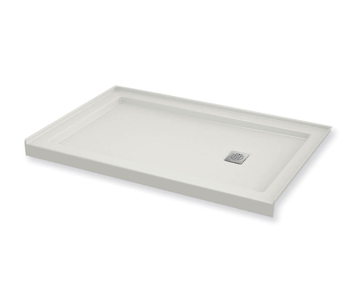 MAAX 420004-501-001-100 B3Square 6030 Acrylic Alcove Shower Base in White with Left-Hand Drain