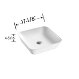 DAX Ceramic Square Bathroom Vessel Basin, White Glossy DAX-CL1468-WG