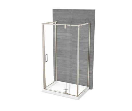 MAAX 137865-900-305-000 ModulR 48 x 32 x 78 in. 8mm Pivot Shower Door for Wall-mount Installation with Clear glass in Brushed Nickel