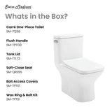 Carre One-Piece Square Toilet Left Side Flush Handle Toilet 1.28 gpf