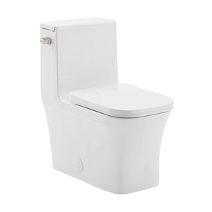 Concorde One-Piece 14" Rough-in 1.28 GPF Left-Hand Flush Square Toilet in Glossy White