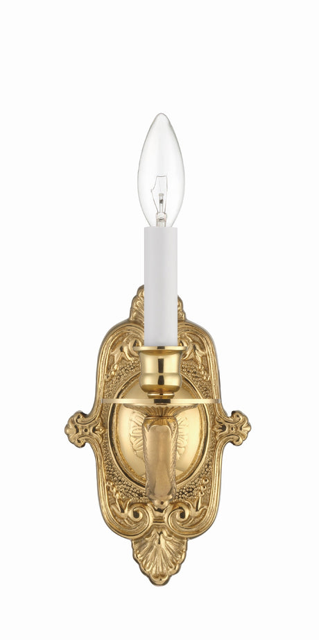 Crystorama 1 Light Polished Brass Cast Sconce 641-PB