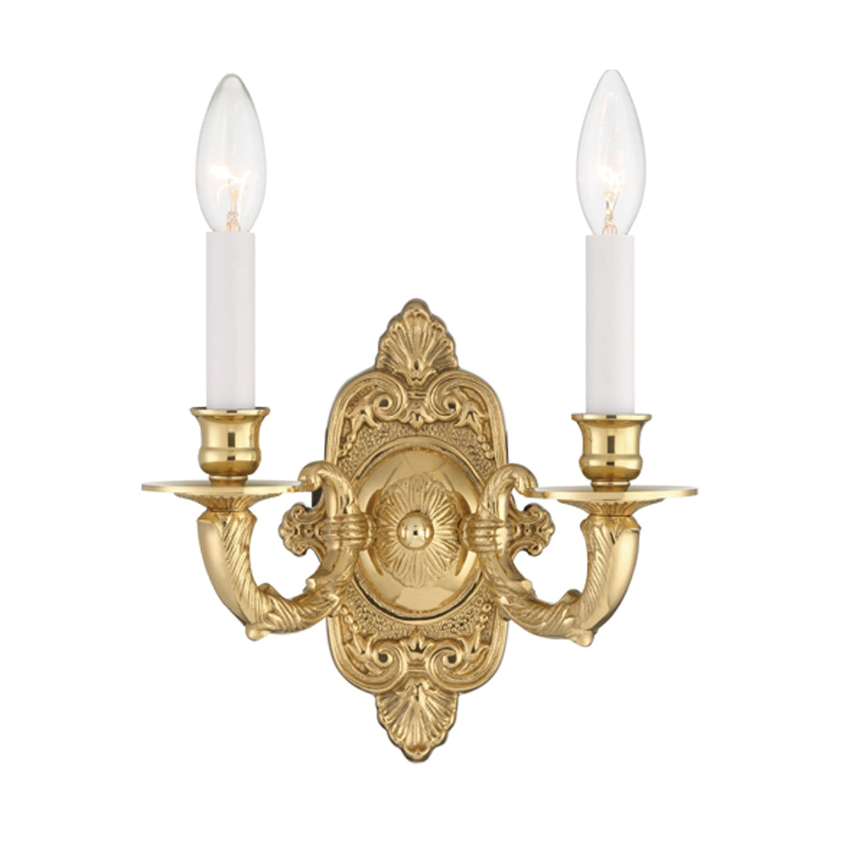Crystorama 2 Light Polished Brass Cast Sconce 642-PB