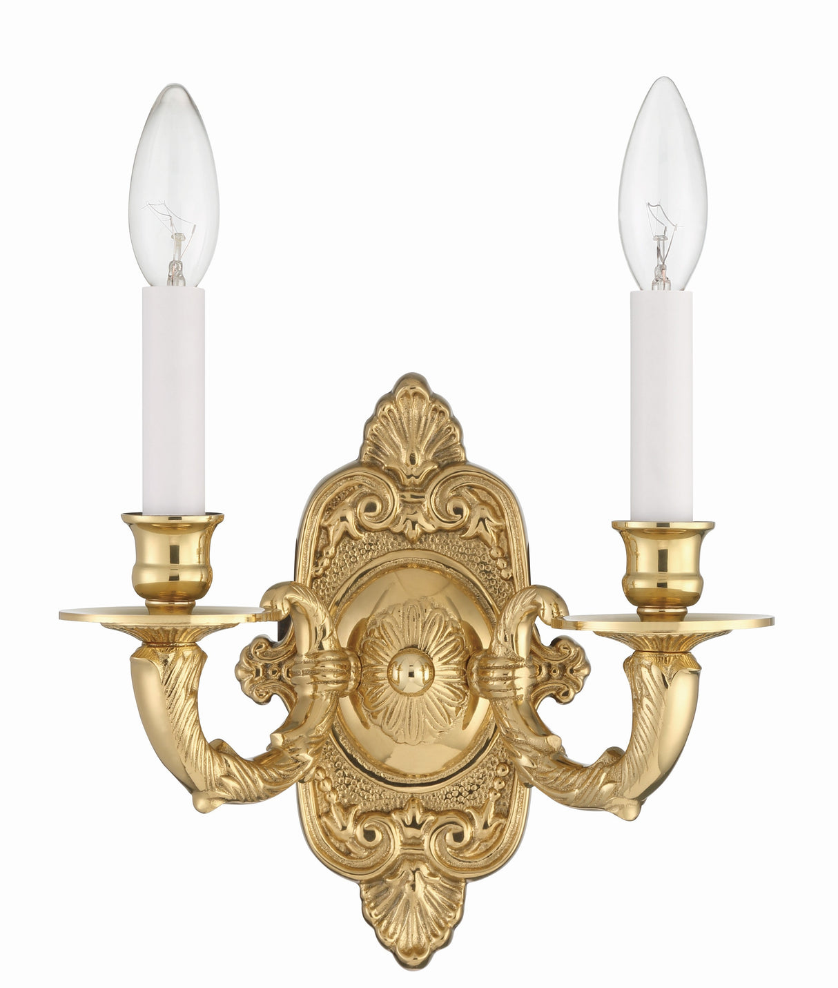 Crystorama 2 Light Polished Brass Cast Sconce 642-PB