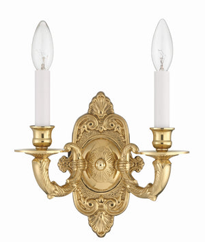 Crystorama 2 Light Polished Brass Cast Sconce 642-PB