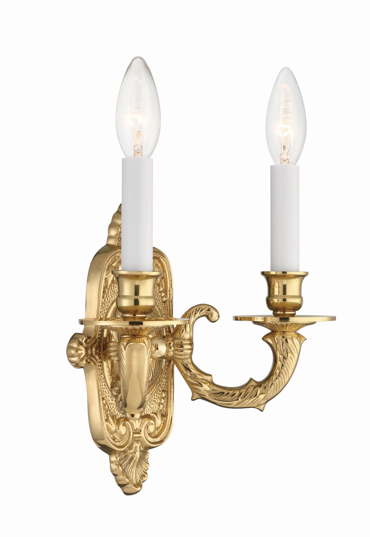 Crystorama 2 Light Polished Brass Cast Sconce 642-PB