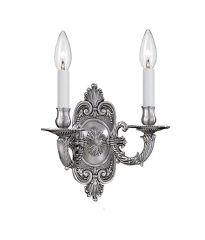 Crystorama 2 Light Polished Brass Cast Sconce 642-PB