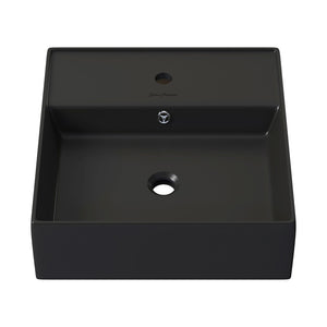 Claire 15" Ceramic Wall Mount Sink in Matte Black