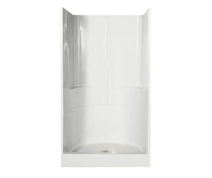 MAAX 103008-000-006 48SKD 48 x 35 AcrylX Alcove Center Drain Three-Piece Shower in Sterling Silver