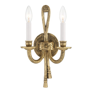 Crystorama 2 Light Olde Brass Cast Sconce 650-OB