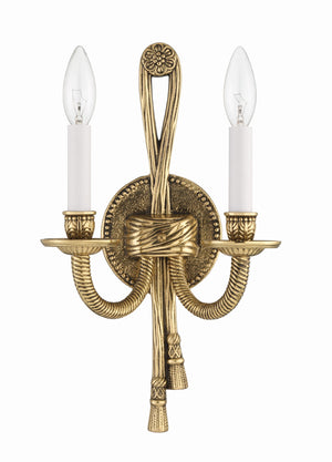 Crystorama 2 Light Olde Brass Cast Sconce 650-OB